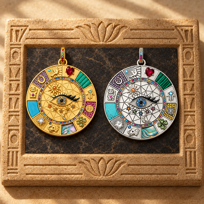 Amulette Sylvoris argentée et dorée