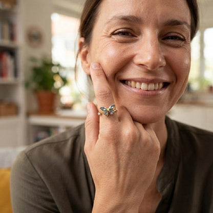 Bague anti stress femme rovélia doré