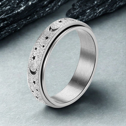 Bague anti stress Lunéria argent déposée