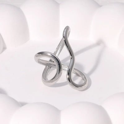 bague femme en acier inoxydable argenté
