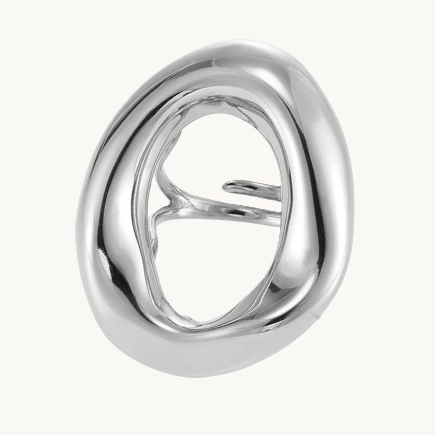 Bague femme Luméra ovale argentée fond blanc