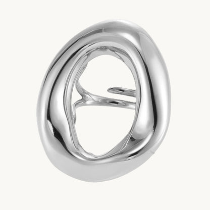Bague femme Luméra ovale argentée fond blanc