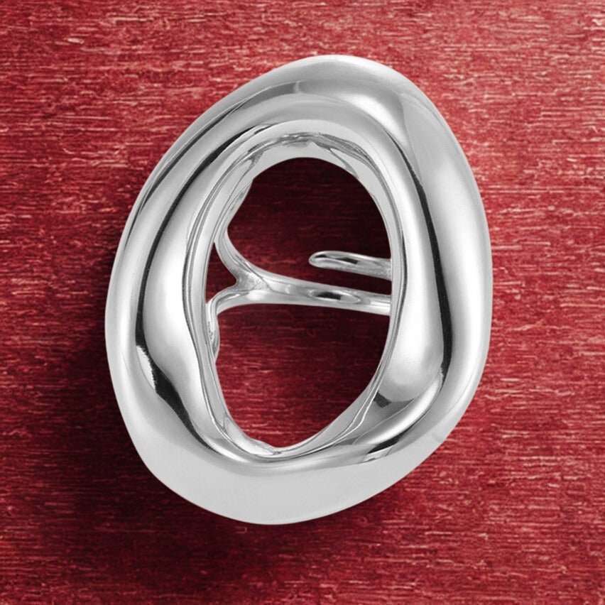 Bague femme argentée ovale Luméra 