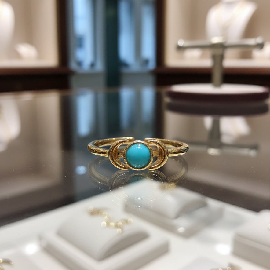Bague femme Nacrémie doré déposé