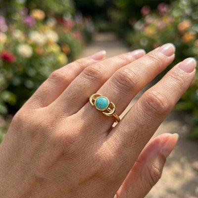 Bague femme Nacrémie doré porter la main gauche