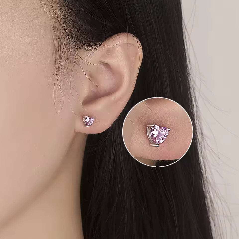 boucle d'oreille  rose coeur sorelia porter