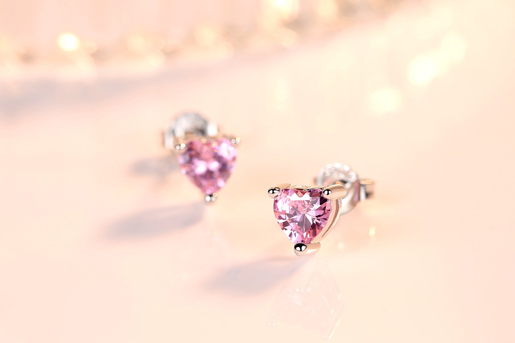 boucle d'oreille coeur sorelia rose
