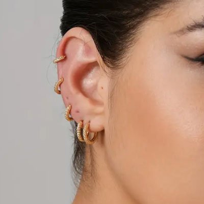 Boucle d'oreille femme dorée Orélys toutes les tailles
