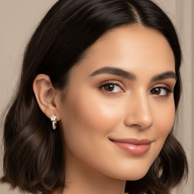 Boucle d'oreille femme Écho Astral étoile oreille droite