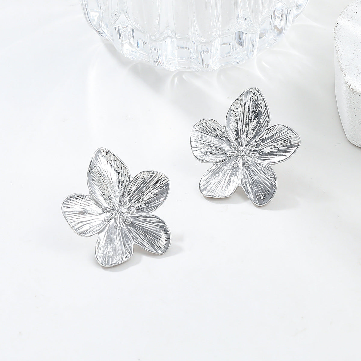 Boucle d'oreille femme Étoflair argentée 