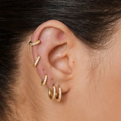 Boucle d'oreille femme Orélys dorée toutes les tailles