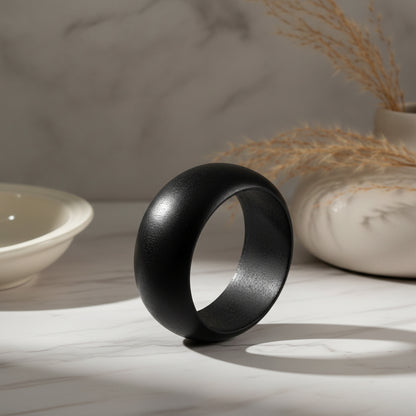 Bracelet bois noir large rond