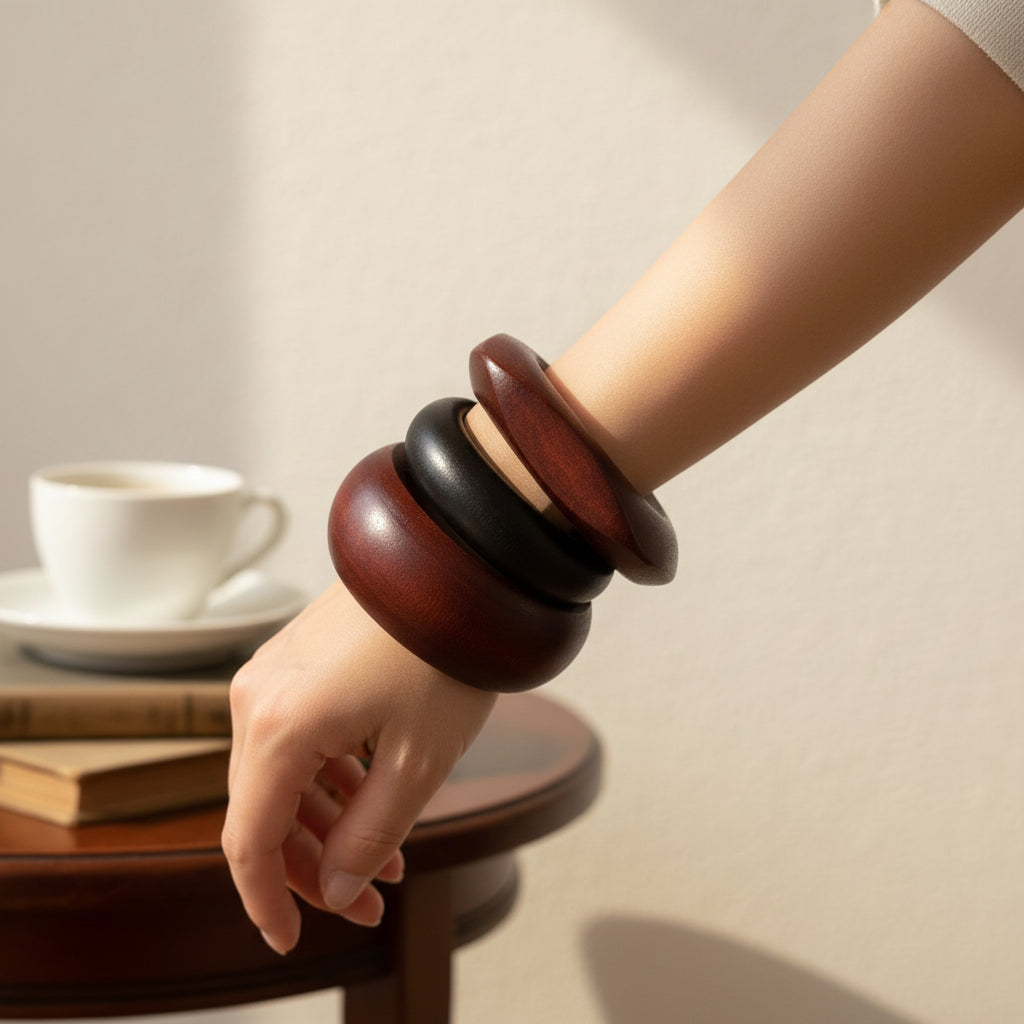 Bracelet bois sur poignet mélangé