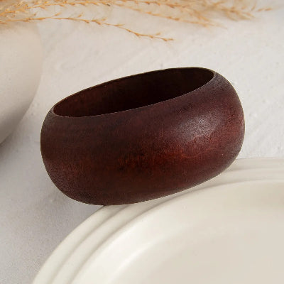 Bracelet bois marron large rond