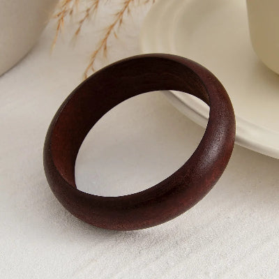 Bracelet bois marron mince rond