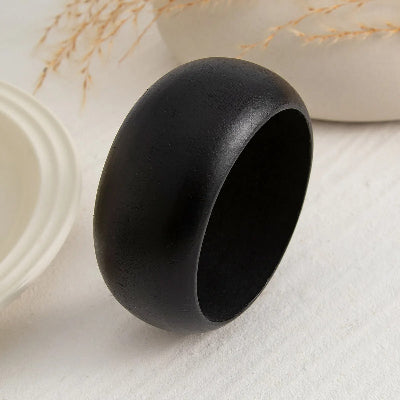 Bracelet bois noir large rond