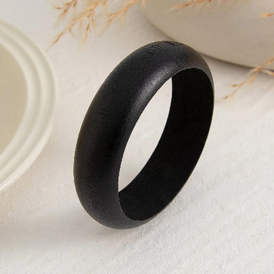 Bracelet bois noir mince rond