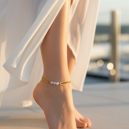 bracelet cheville belliora dore pied gauche