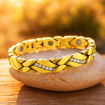 Bracelet en cuivre magnétique doré Ondelia fond de forêt