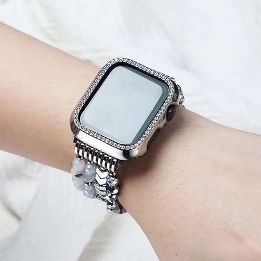 Bracelet montre Cadrélia noir au poignet vue sur cadran