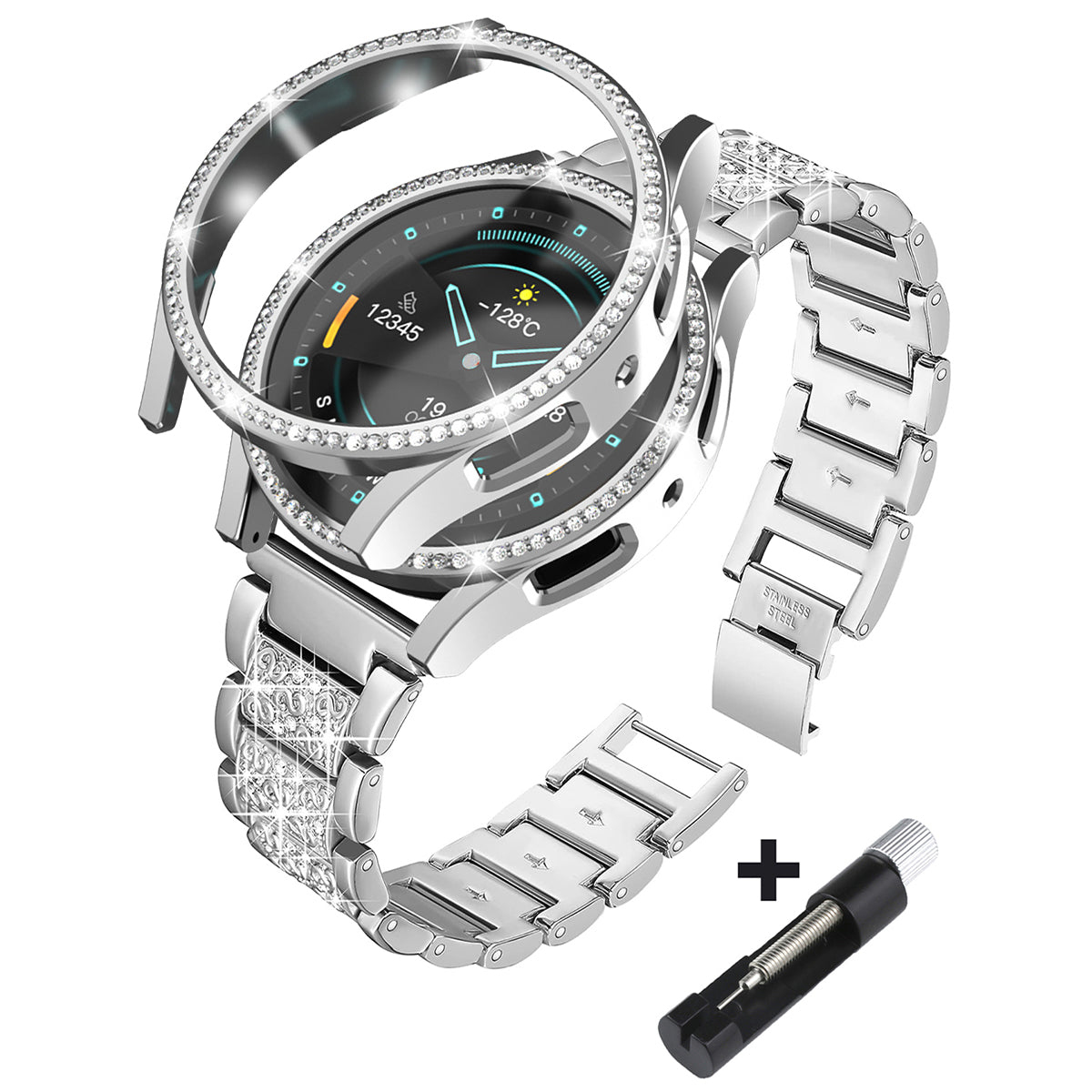 bracelet montre Chronéa argent sur fond blanc