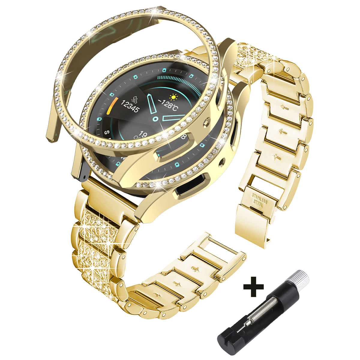 bracelet montre Chronéa or sur fond blanc