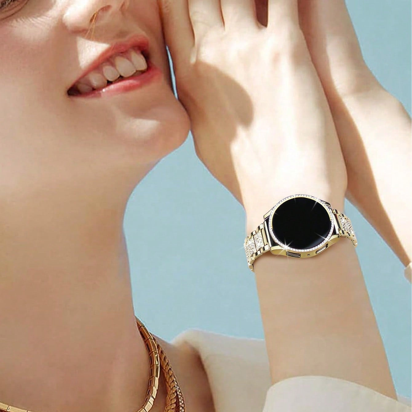 bracelet montre Chronéa or sur poignet