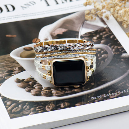 Bracelet montre Horesia blanc et or déposé