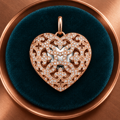 Coeur en pendentif Virexia rose doré
