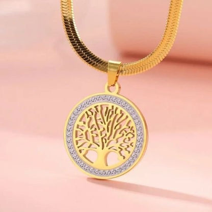 Collier Alverion or large fond rose