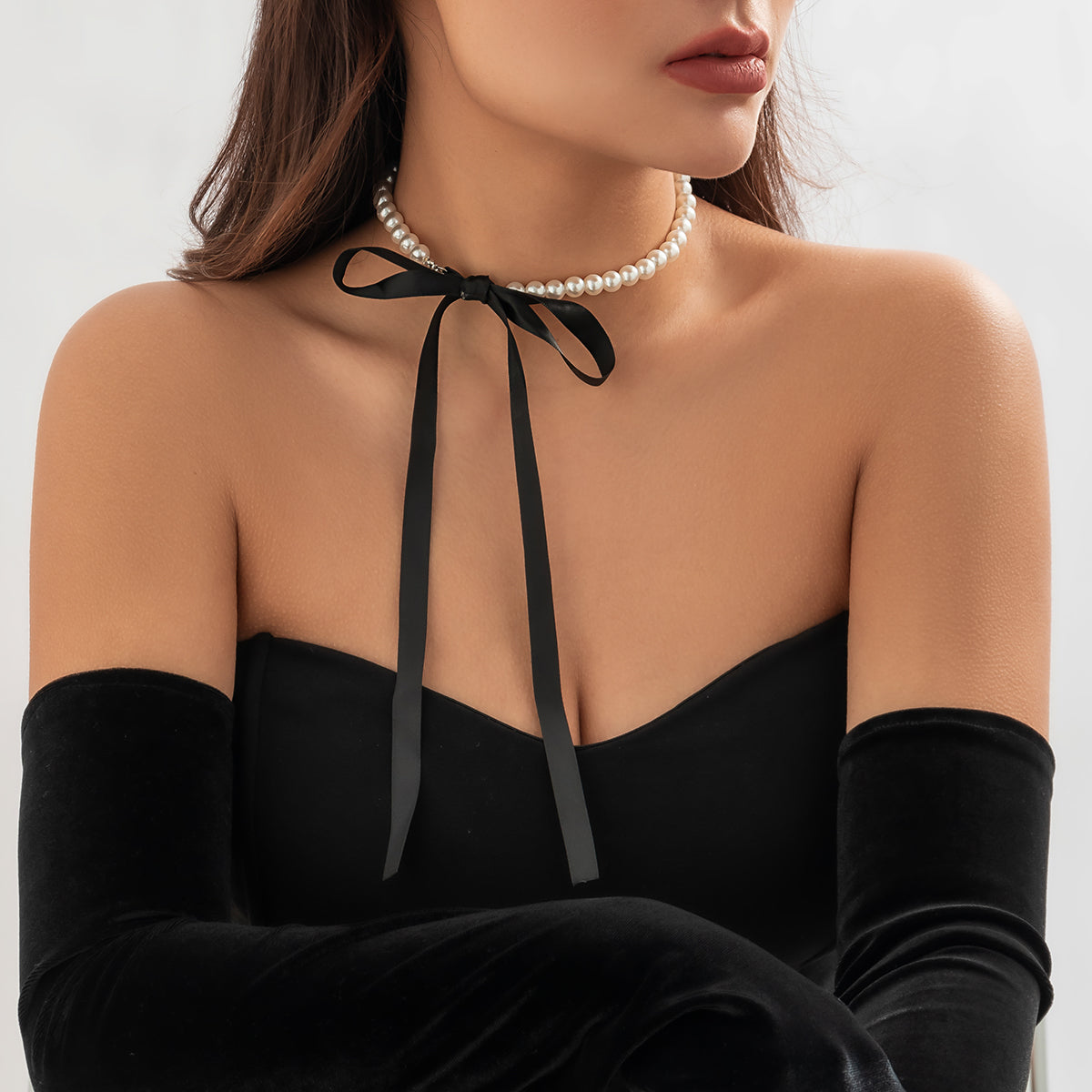 Collier Amoréa perle et velours