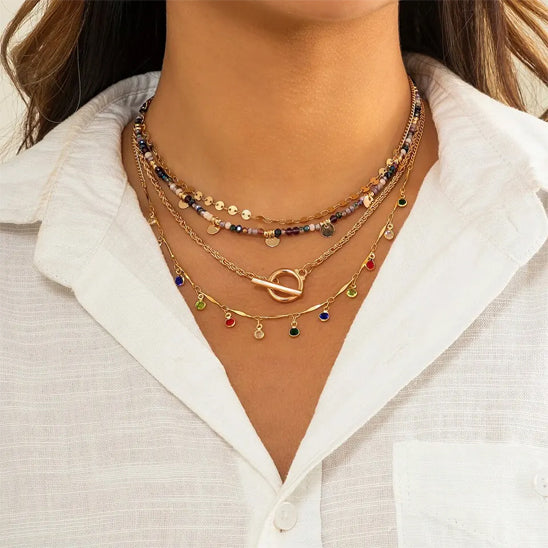 collier au cou multicouche Niméra