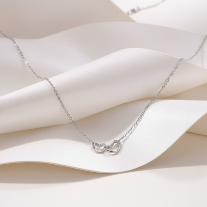 collier cœur loravix argenté double 