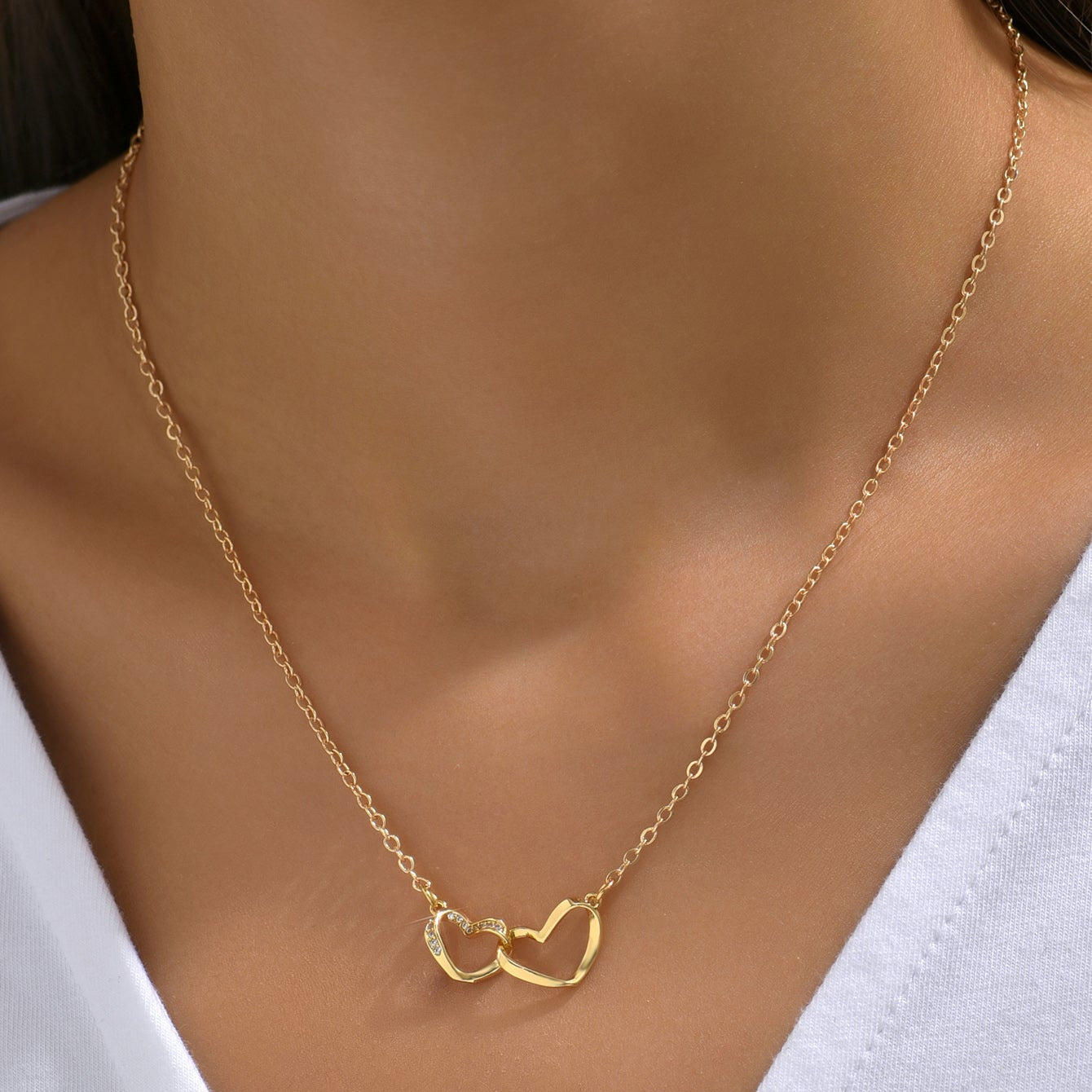 collier cœur loravix or double 
