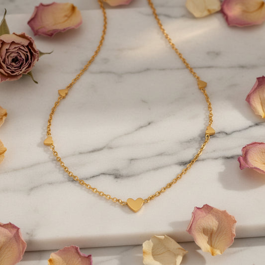 Collier cœur doré Solvera déposé 