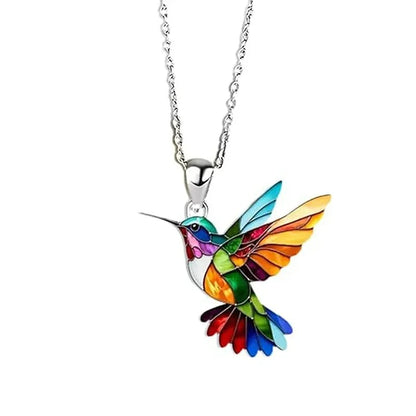 Collier femme Colibris argenté