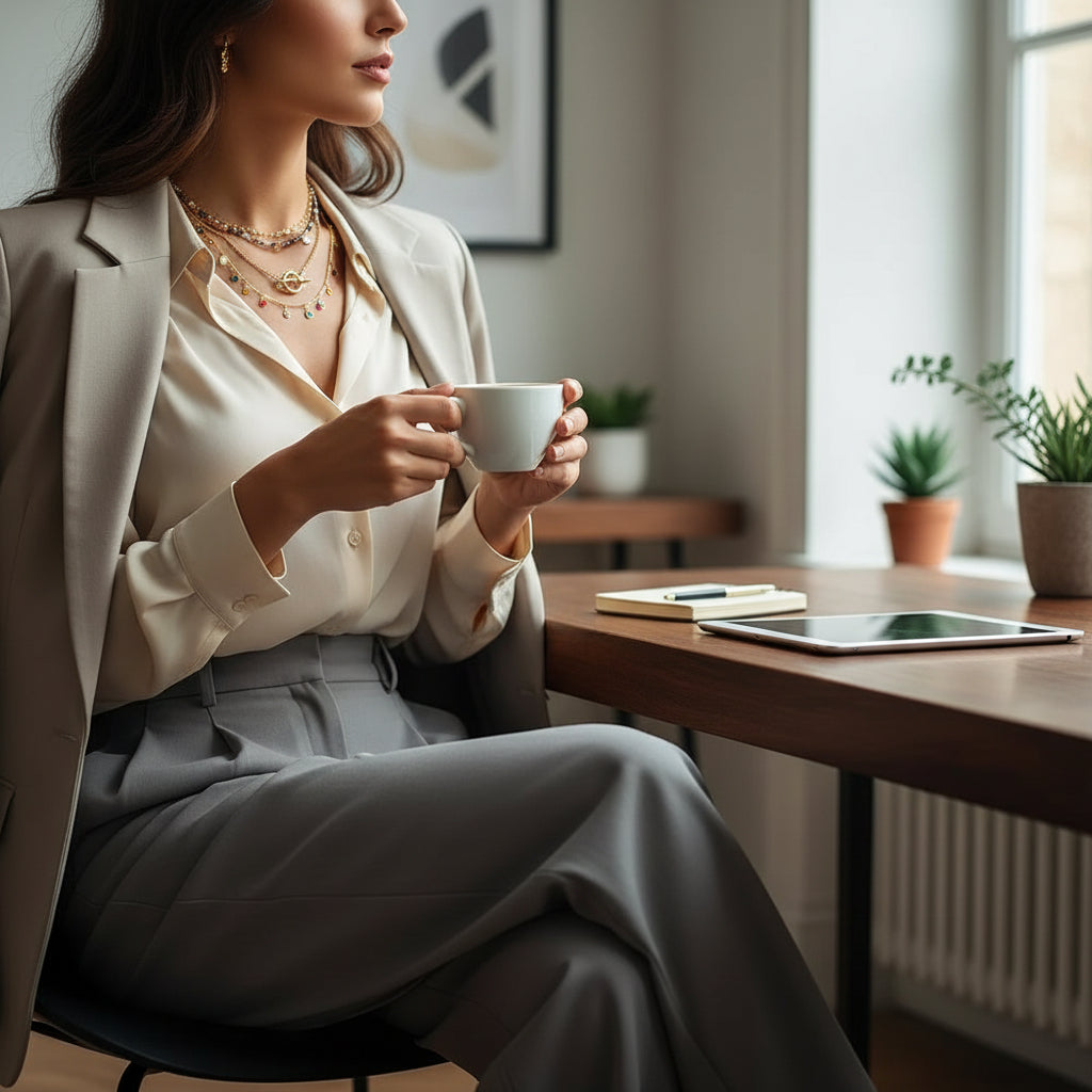 Colliers femme au cou multicouche Niméra