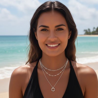 Colliers femme Céloria argent au cou