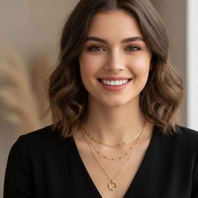 Colliers femme Céloria or au cou