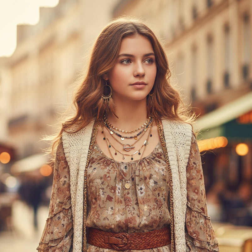 Colliers femme multicouche Niméra sur bohème