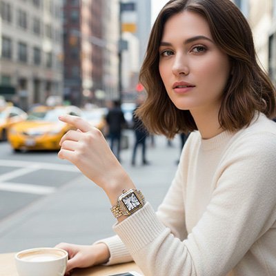 Montre femme Elvaris multicolore main gauche
