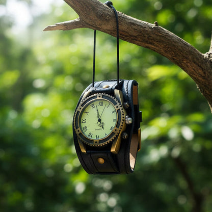 Montre femme vintage Cuiréa noir sur branche