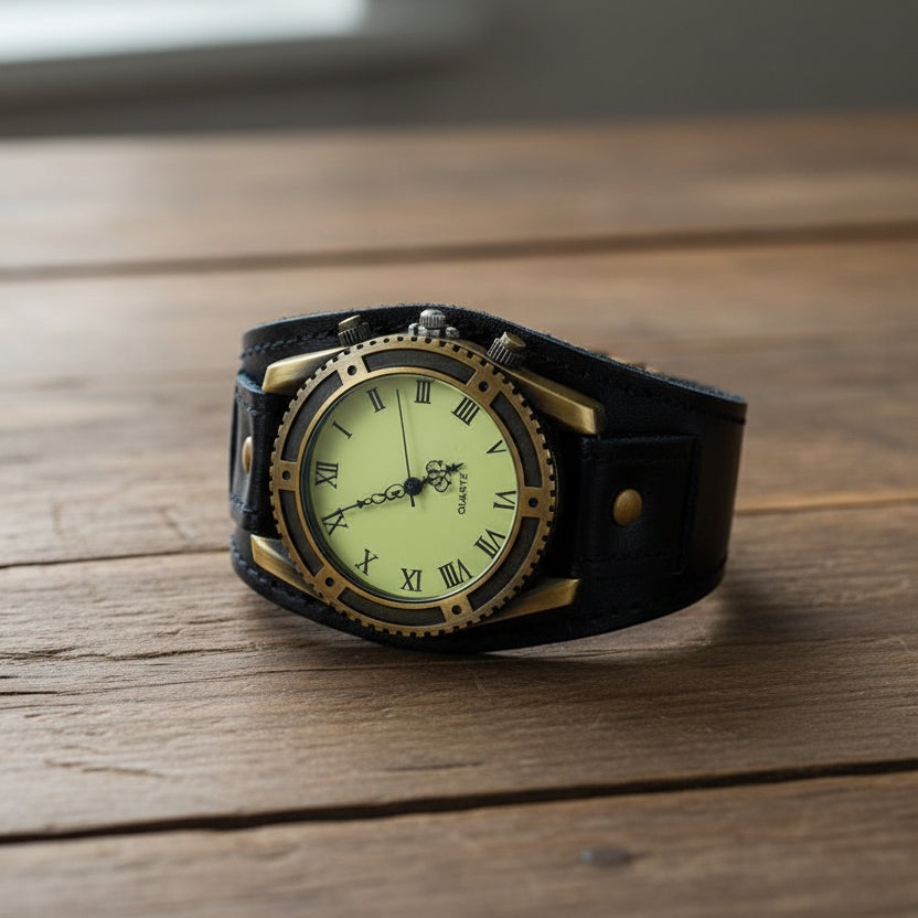 Montre femme vintage Cuiréa noir