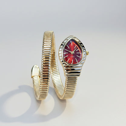 Montre tendance pour femme Vaelios dorée cadran rouge demo